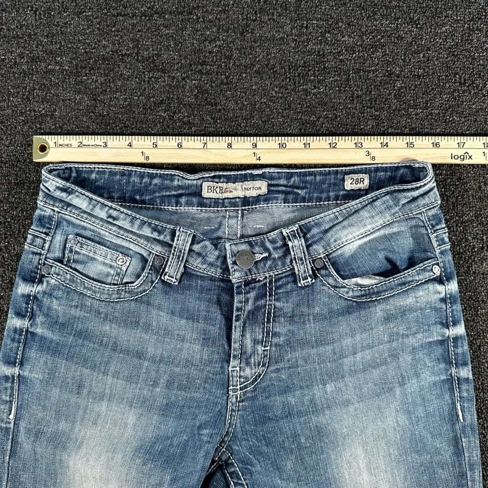 BKE Payton Bootcut Jeans Womens 28 Blue Good Medium Wash Contrast Stitch